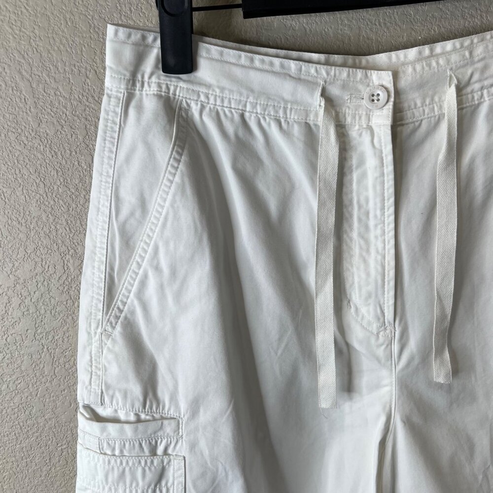 Lauren‎ Ralph Lauren Womens White Cargo Shorts Size 4 100% Cotton Drawstring - Picture 4 of 13